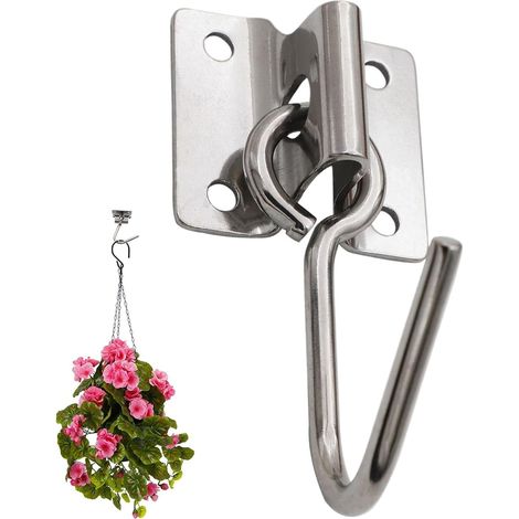 Crochets De Guirlande Lumineuse Extérieure clips pivotants 10,9 x 5,5 cm Crochets en Acier Inoxydable pour Éclairage Extérieur Pour guirlandes végétales, décoration photo, porte, fenêtre, patio (1/5)