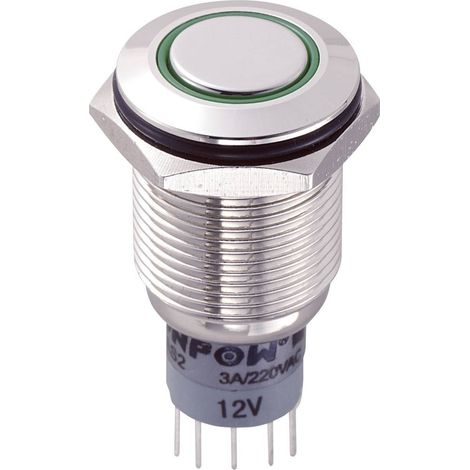 TRU COMPONENTS LAS2GQF-22ZE/G/12V/N/P Interruttore antivandalo 250 V/AC 3 A 2 x On / On Permanente 1 pz. (1/3)