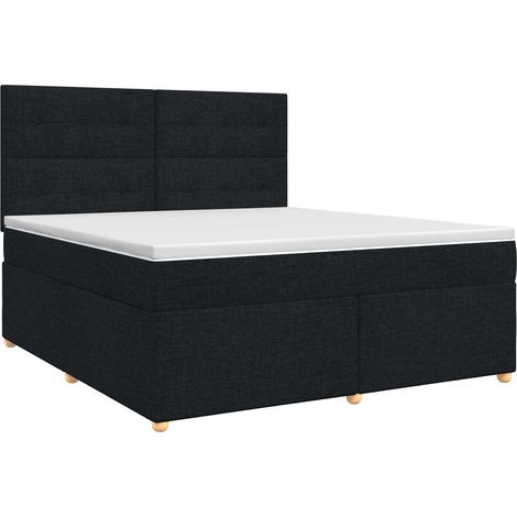 Maison Exclusive - Letto box spring con materasso Nero 140 x 190 cm Tessuto (1/5)