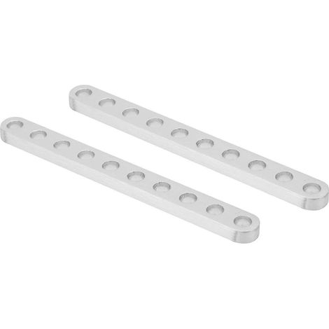 Paar flache Aluminium-U-Profile mit 10 Löchern, Zubehör für Roboter, 4x8x80mm, 3102-0010-0080