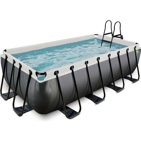 EXIT Black Leather Pool 400x200x100cm mit Sandfilterpumpe - schwarz (1/5)