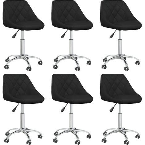 Lot de 6 chaises de salle à manger siège pivotant hauteur réglable en PVC noir DEC025443 (1/5)