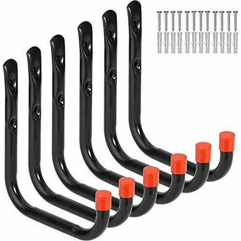 Crochets pour Garage, Crochets Utilitaires Résistants de Stockage de Garage avec le Bras Jumbo , pour outils électriques, vélos, échelles