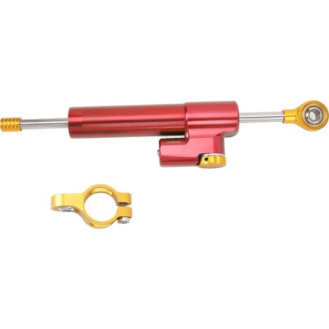 GARRYFIZH Amortisseur de direction de moto réglable de type universel pour augmenter la stabilité stabilisateur adapté à la moto rouge + or (1/5)