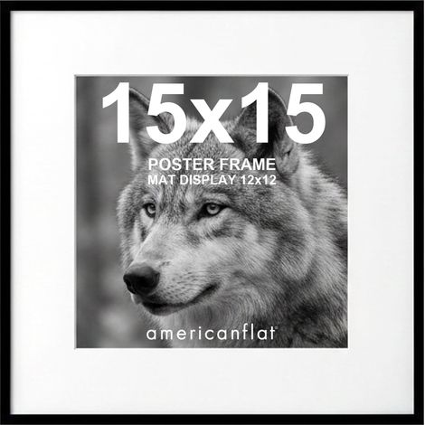 Streamline Cadre photo fin à poser au mur avec plexiglas poli, s’utilise comme cadre de 30,5 x 30,5 cm avec passe-partout ou cadre de 38,1 x 38,1 cm sans passe-partout, Noir (1/5)