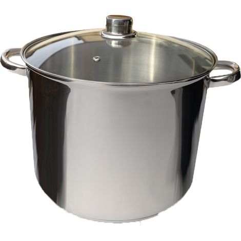 Fleischereischale aus Edelstahl + Glasdeckel ø 28 cm - 14 l - Der Praktische