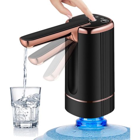 Bomba de agua eléctrica, silenciosa, plegable, recargable, altamente compatible, portátil, dispensador de agua automático - negro (1/5)