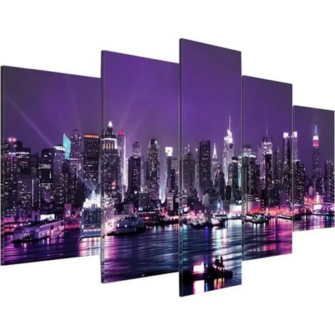 Tableau Decoration Murale - Impression Jet D'encre Sur Toile - Sans Cadre - Pour Salon Chambre Cuisine Bureau - 5 Pieces (1/3)
