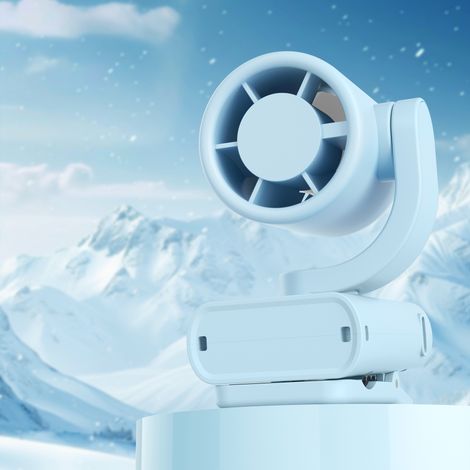 Ventilateur de Chapeau Rechargeable USB Silencieux, Mini Ventilateur Portable à Pince pour Casquette et Parapluie, Modèle Bleu-lsw