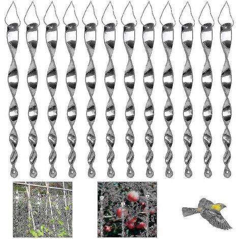 12 répulsifs pour oiseaux, répulsifs réfléchissants, épouvantail à oiseaux en spirale B (1/5)
