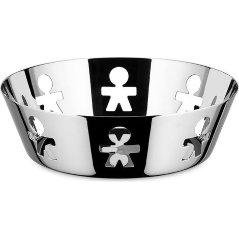 1 - Obstkorb - Runder Korb - Polierter Edelstahl - Perforiertes Design - Für Küche und Tisch - Silber - 18 x 5,4 cm (1/5)