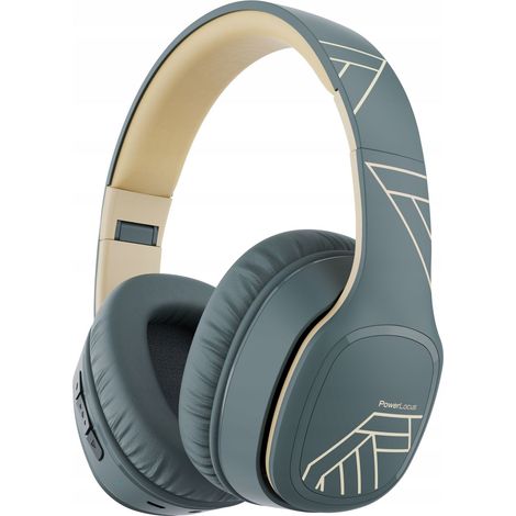 Cuffie Bluetooth PowerLocus P7 grigio asfalto, circumaurali, con microfono, ingresso AUX e autonomia di 50 ore. (1/3)