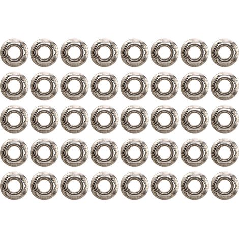 Jeu de 40 écrous à embase hexagonale M10 x 1,25 mm en acier inoxydable résistant à la rouille. (1/5)