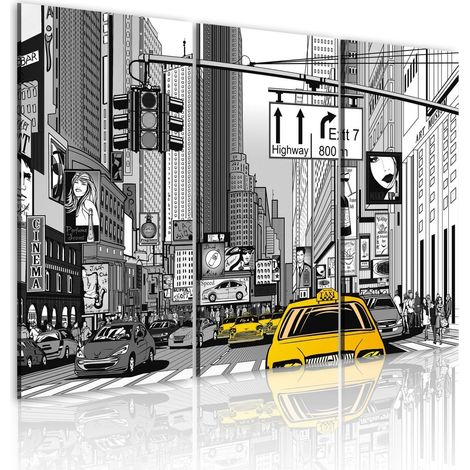 Tableau new york de dessin animé - 120 x 80 cm (1/4)
