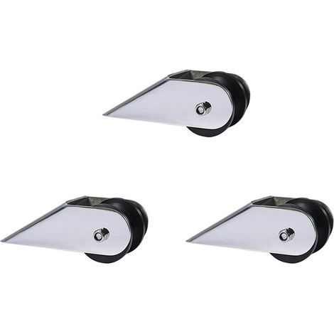 3 rodillos de soporte de acero inoxidable marino para ancla de proa de yate (negro)