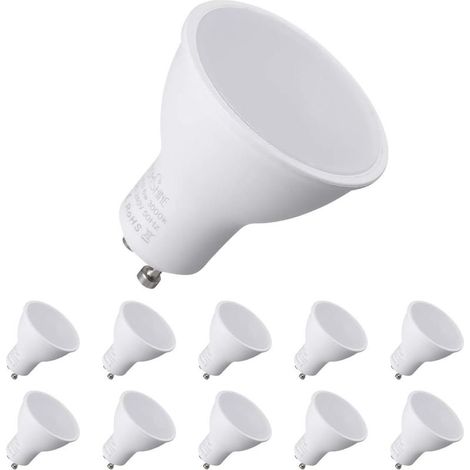 GU10 LED Bulbs, 7W Equivalent to 70W Halogen Bulbs, 550ml, Warm White 3000K, 120° Wide Beam, LED Spot Light Bulbs, 10 Pack [Energy Class A++] [Energy Class F] (1/5)