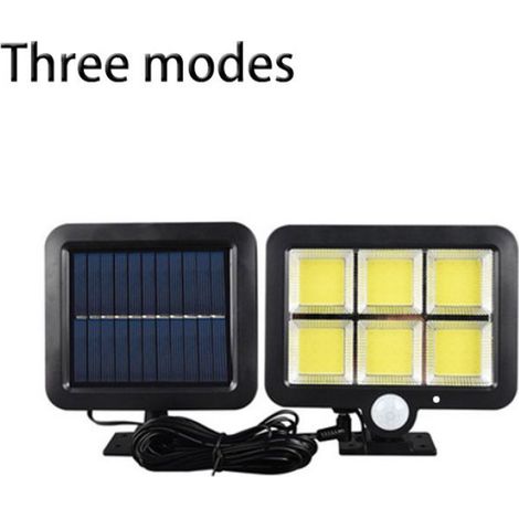Lampe Solaire Murale - Détecteur Mouvement 120° - IP65 - 3 Modes Éclairage - 120 COB - Pour Extérieur Jardin Porte Garage