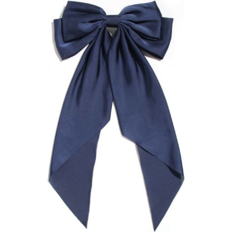 Gran pinza para el cabello de estilo retro con lazo de cinta, pasador azul estilo cuento de hadas en la parte posterior de la cabeza.