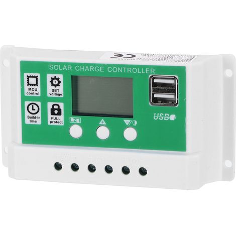 Régulateur de charge solaire 50 A avec écran LCD, réglable pour panneaux solaires 12 V et 24 V (1/5)