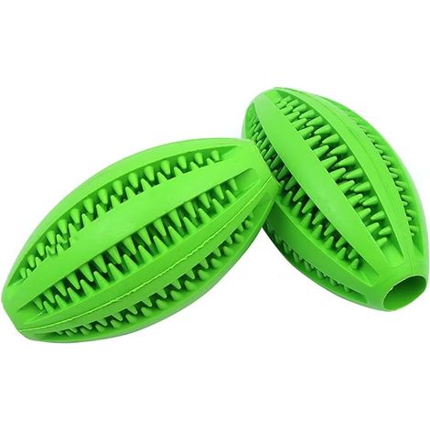 Boules de jouets pour animaux de compagnie lot de 2 pour animaux de compagnie, chiens, chiots, chats, jouets à mâcher, boules de nettoyage des dents (vert)9cm (1/5)