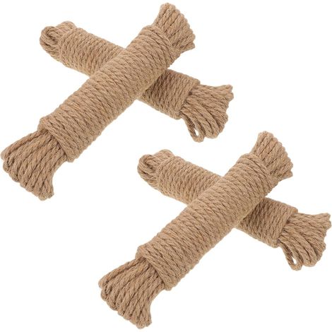 4 Rouleaux Sangle de Manche de Hache Filetage Cordon tressé Corde décorative Corde de Jute Light Brown (1/5)