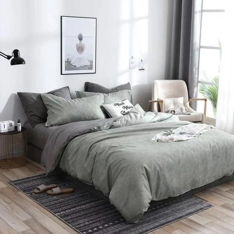 Housse de Couette 240x220 cm,Parure Housse Couette Imprimé en Microfibre avec 2 Taie d'oreiller 50x70cm,Style C1