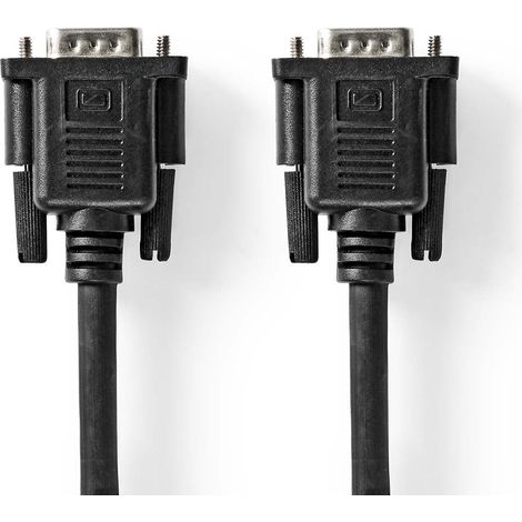 Cavo VGA  VGA maschio  VGA femmina  Nichelato  Risoluzione massima: 1280x800  2,00 m  Rotondo  ABS  Nero  Etichetta