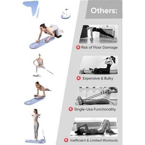 Tabla de ejercicios abdominales, resistencia ajustable, diseño ergonómico, MORADO (1/2)