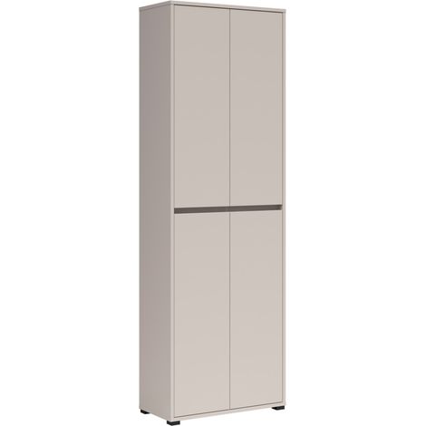Armoire meuble à chaussures 4 portes coloris cachemire - Longueur 70 x Profondeur 34 x Hauteur 210 cm (1/5)