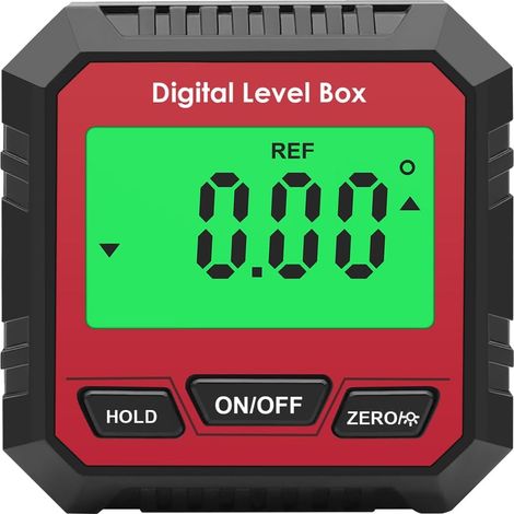 Digitaler Winkelmesser, magnetischer Winkelmesser, Neigungsmesser, Wasserwaage, Winkeldetektor, Winkelwürfel, Wasserwaagenkasten mit Magnetfuß und Hintergrundbeleuchtung (Batterien nicht enthalten)