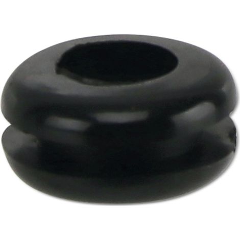 Passe-câble en PVC souple, noir, épaisseur de plaque 2,3, diamètre du trou 7,8, ouvert, 1 pièce (1/2)