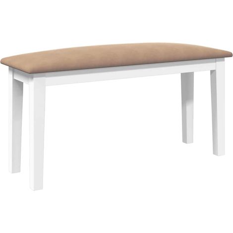 Banc 90 cm blanc bois massif caoutchouc (1/5)