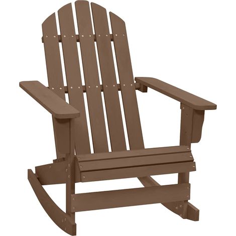 Chaise à bascule de jardin-Fauteuil à bascule-Chaise berçante Bois Marron (1/5)
