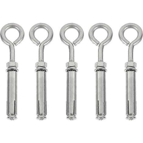 Lot de 5 boulons d'expansion robustes en acier inoxydable pour couvercle de regard-9X2.2X0.9CM-Silver (1/2)