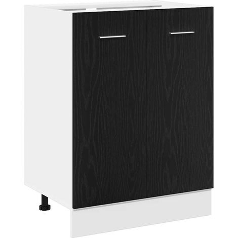 Armario Inferior Roble Negro 60x46x81,5 cm Madera Contrachapada vidaXL