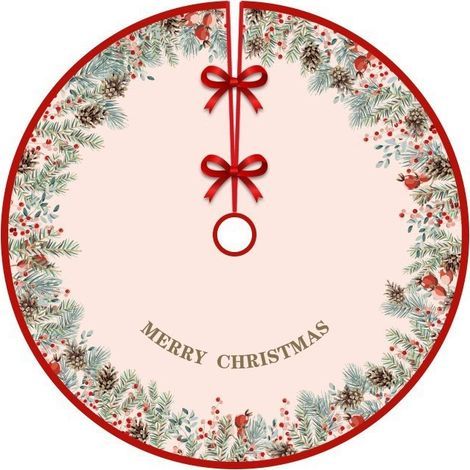 Gonna per albero di Natale da 91 cm, decorazioni per albero di Natale, gonna per albero di Natale rossa, base per albero di Natale da 90 cm (1/5)
