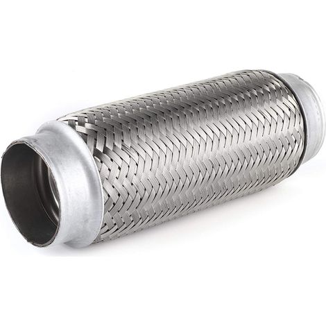 Tuyau d'échappement, flexible Tube Flexible D'échappement Tressé En Voiture d'acier inoxydable Soufflet D'échappement (55MM200MM) (1/5)