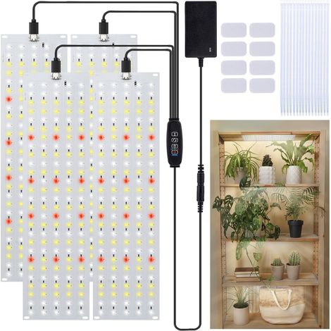 Lampada per piante a LED a spettro completo 135 LED x 4 pezzi Lampada per piante per piante da interno Lampada per la crescita dei semi Lampada per la crescita delle piante con timer 10 tipi di lumino (1/5)