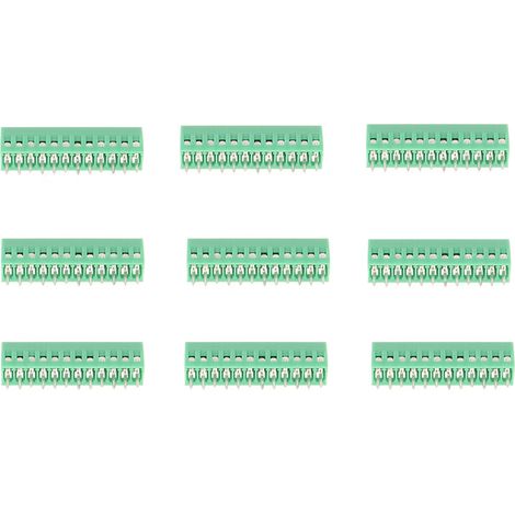 Lot de 10 connecteurs à vis verts à 12 broches, pas de 2,54 mm, pour circuits imprimés. (1/5)