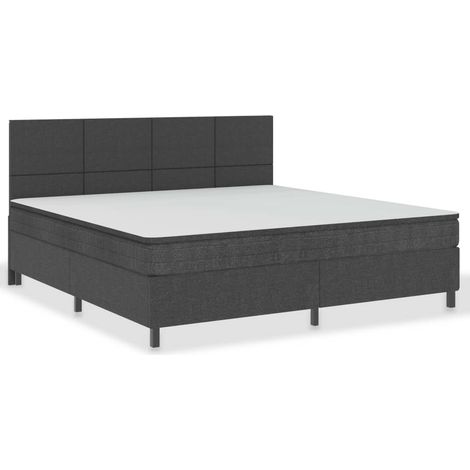 Maison Exclusive - Boxspringbett Dunkelgrau Stoff 200x200 cm