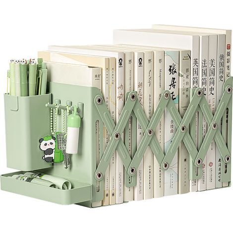 Supports de livres réglables et robustes, étagère de rangement verte . (1/4)