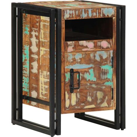 vidaXL Table de chevet 40x40x59 cm en bois massif recyclé (1/5)