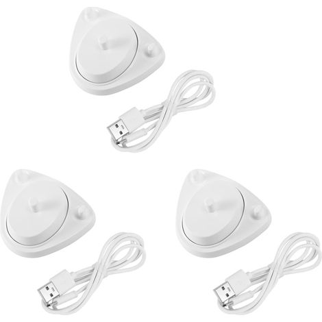 3X pour Brosse à Dents Remplacement Chargeur Alimentation Support de Charge Inductif Modèle 3757 Câble USB Blanc (1/5)