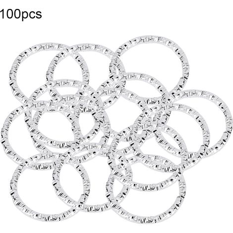 Lot de 100 anneaux pour tresses et dreadlocks, pinces à cheveux argentées, décoration pour femmes et filles (1/5)