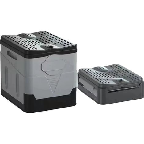 Toilette Pliable Portable, Design Compact, Haute Capacité de Charge, Gris (1/2)