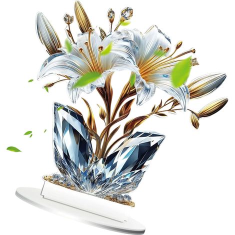 Estatua de flores de acrílico, Figuritas, Escultura - SCB100 3