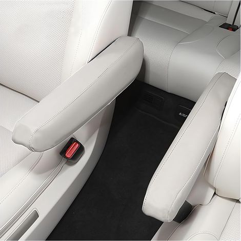 2 Pièces Housse D'accoudoir De Voiture, Couverture Cuir Microfibre D'accoudoir De Siège Avant Voiture, Couverture Pour Console Centrale D'accoudoir Voiture, Accessoires Automobiles(Blanc) (1/5)