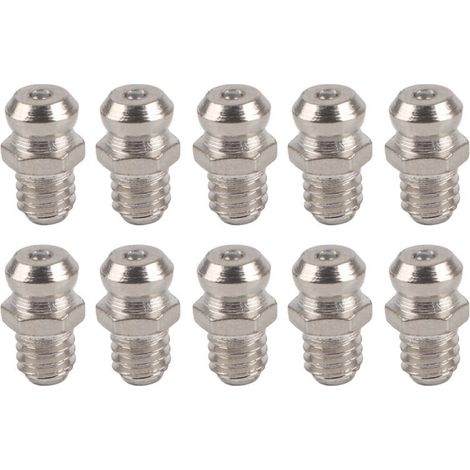 Metall-Fettklemme, Düsenanschluss, Fettpresse, Schmierzubehör 02, 10 Stück (M6 gerade)