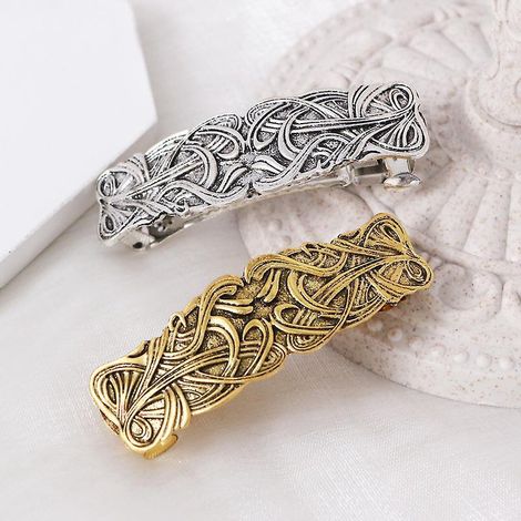 2 Pcs Rtro Barrettes Pince Cheveux En Mtal Dcoration Cheveux Fermoirs Casque Pingle Cheveux Vintage Pour Femmes Filles (1/5)