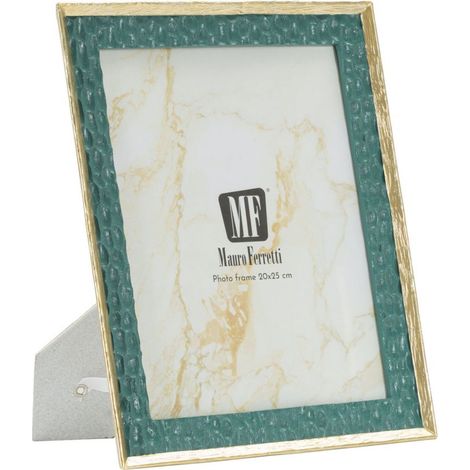 Cornice portafoto Grent in resina verde smeraldo e oro 20x25